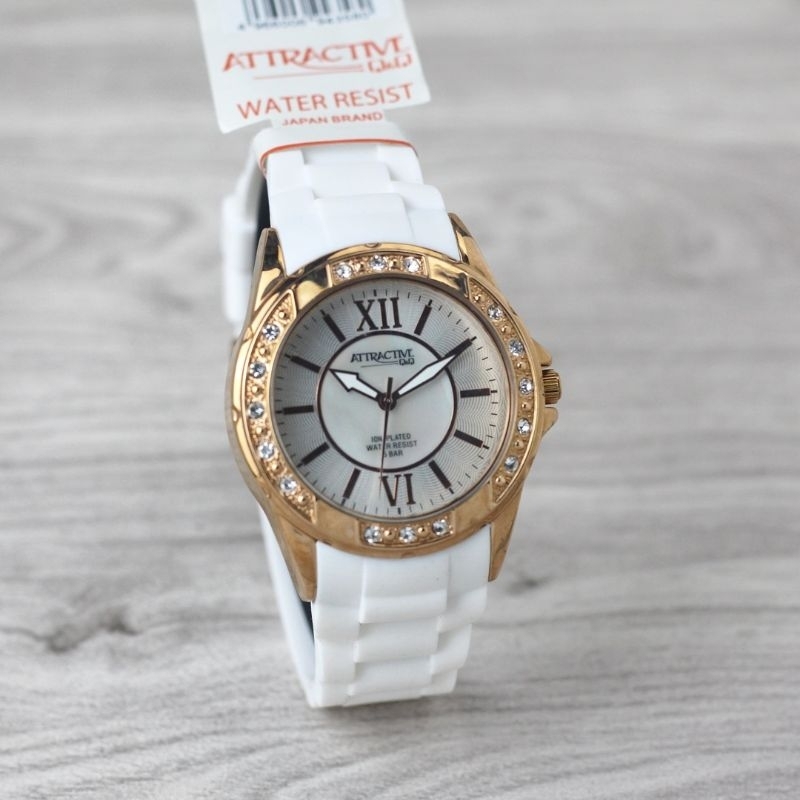 Jam Tangan Wanita Q&Q Original DA17 ATTRACTIVE Stainless Steel back
