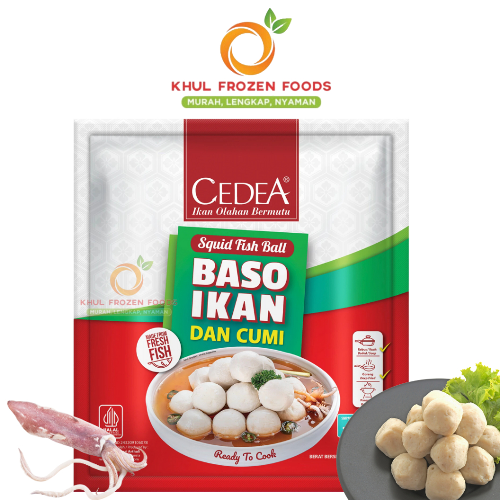 

Cedea Bakso Ikan Dan Cumi 500gr/ Surimi/ Suki-suki/ Olahan ikan