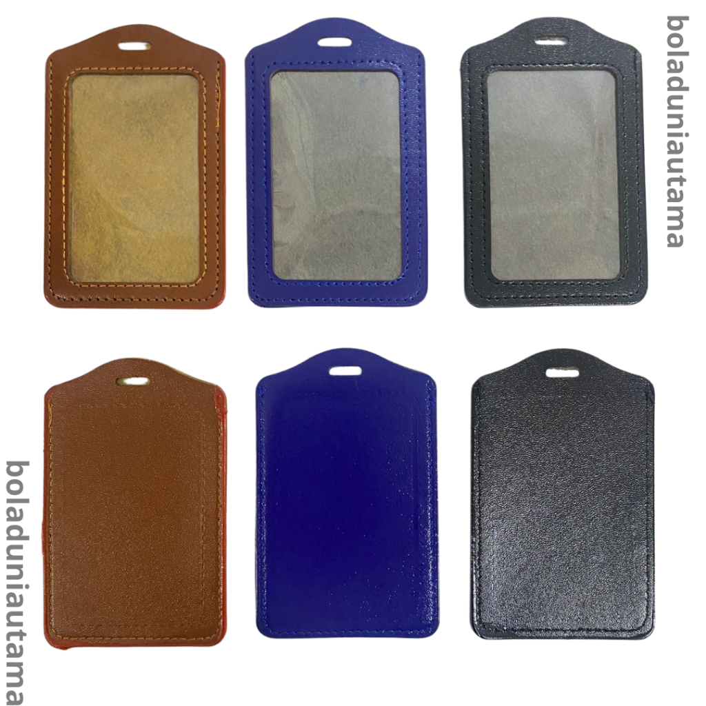 

Id Card Holder Kulit PU Name Tag Gantungan Nama Dada dengan Tali Kulit