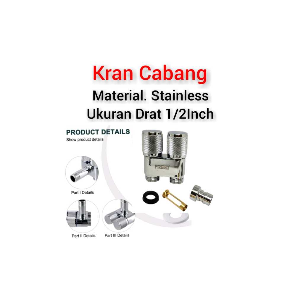 Kran Cabang Stainless Mesin Cuci Shower Otomatis Stopkran Mini Keran Air Tembok Taman
