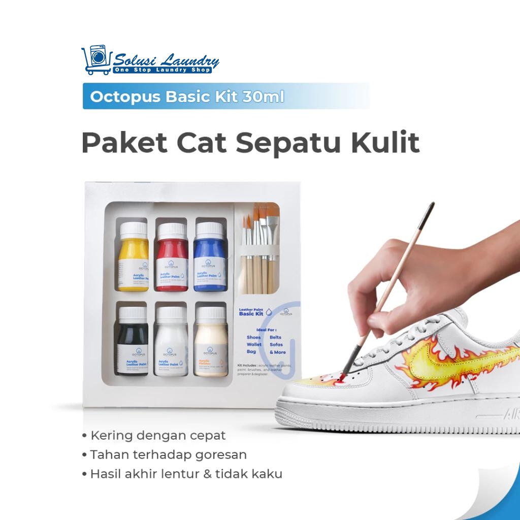 Octopus Leather Paint Basic Kit 30ml Satuan Cat Sepatu Kulit permanen Cat sepatu kulit sintetis