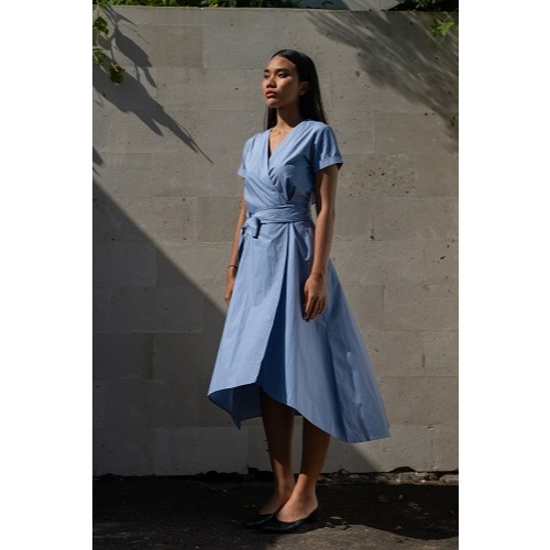 Valley Dress - Cott Poplin Light Blue