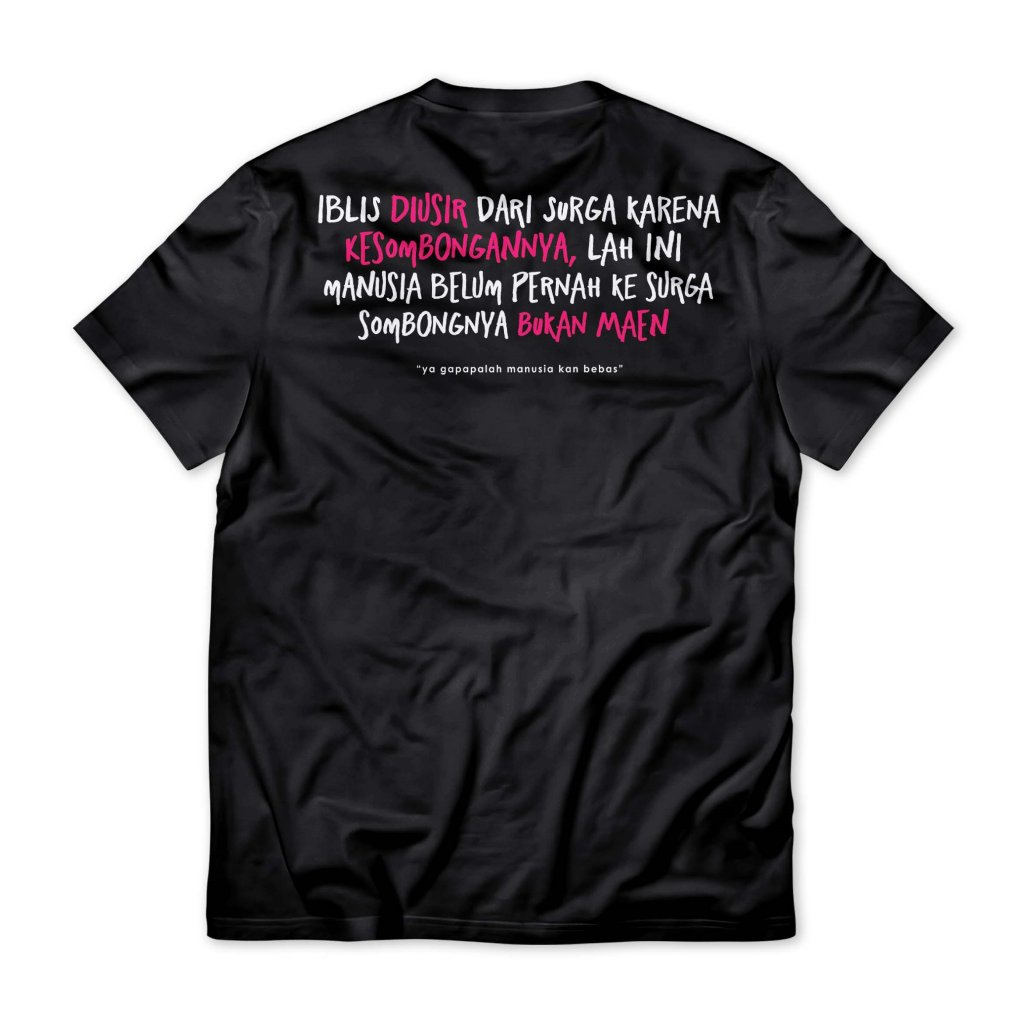 Kaos Kata Kata Manusia Sifat Iblis | Baju Santri Dakwah Islami Muslim | Tshirt Quote Motivasi Bijak 
