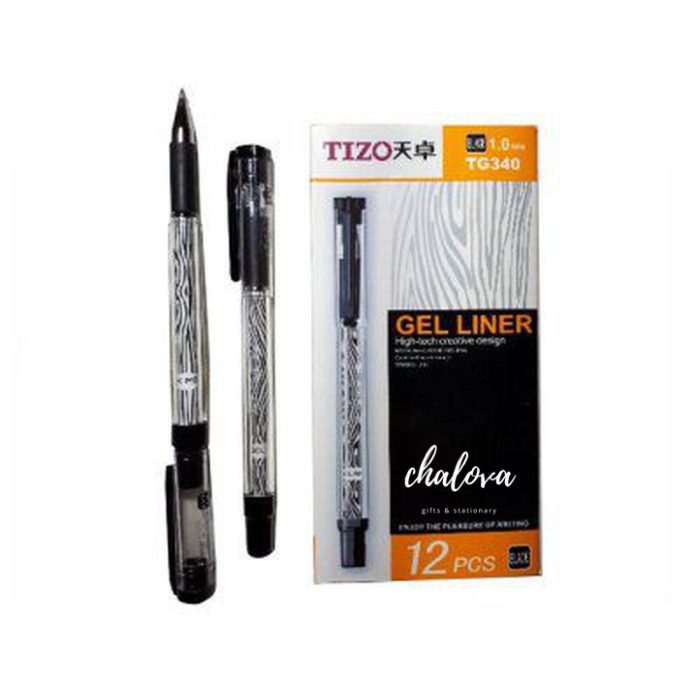 

[LUSIN] BOLPEN / PULPEN / BOLPOIN GEL TANDA TANGAN / SIGNATURE PEN TIZO TG340 1.00 MM T ISI 12INTA HITAM DAN BIRU