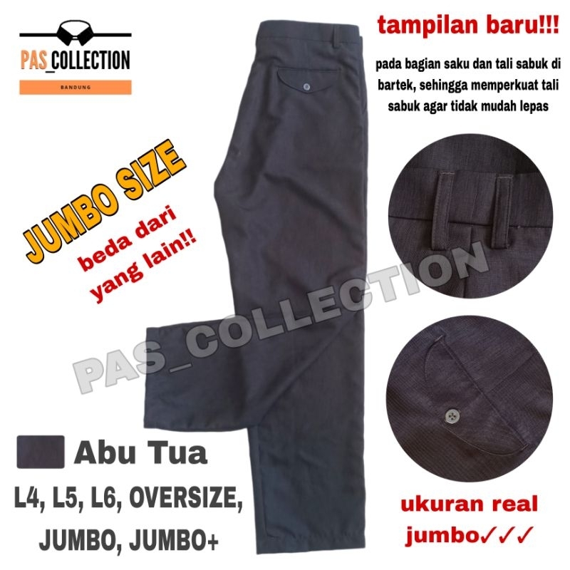 [COD] Celana Kerja Pria Celana PDH PNS Pemda Pria Abu Abu Celana Kerja Panjang JUMBO Big Size Real