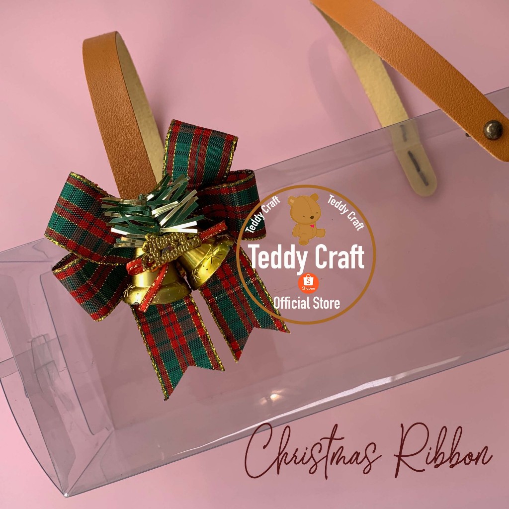 

Pita Hias Natal - Pita Kotak Kotak Lonceng Natal - Christmas Bel - Pita Hampers - Pita Kado - Christmas Ribbon - Merry Christmas - Teddy Craft