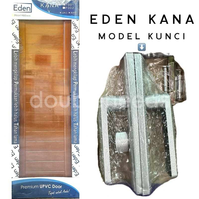 PINTU UPVC EDEN KANA F002 MOTIF KAYU / PINTU KAMAR MANDI UPVC EDEN COKLAT / PINTU KAMAR