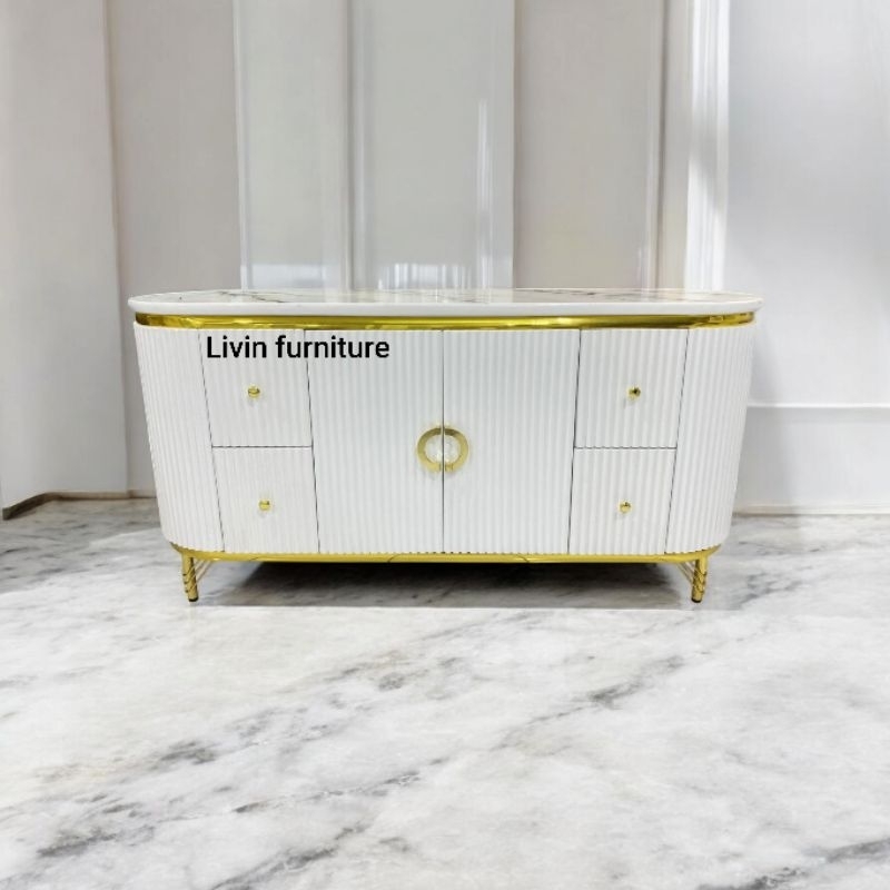 bufet tv  oval 160cm minimalis