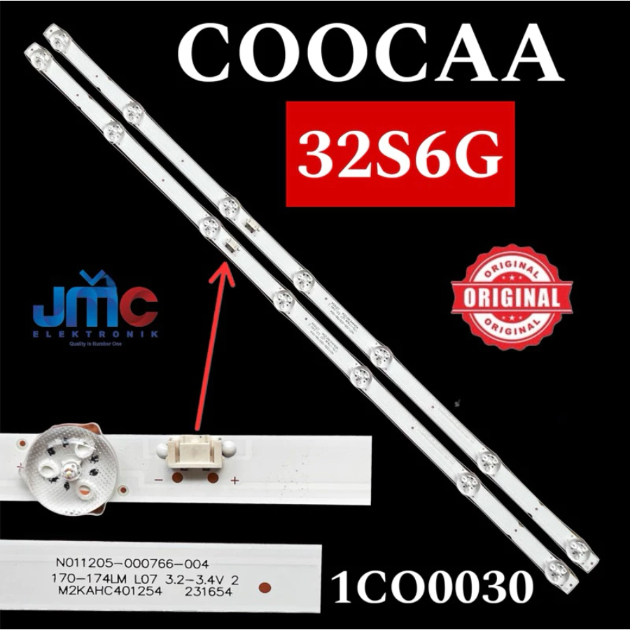 BACKLIGHT TV LED COOCAA 32 INCH 32S6G 2 STRIP 7 LED
