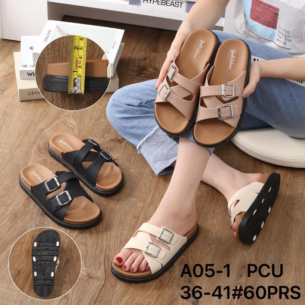 Onrainmise Sandal Dewasa Plastik PVC Super Balance A05-1  Sandal Wanita Import