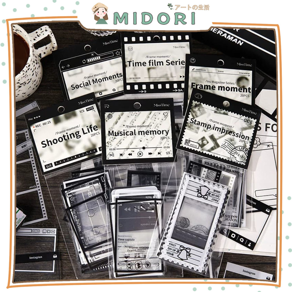 

[MIDORI] 20Pcs RETRO CAMERA FILM SERIES Sticker Decor DIY Scrapbook Stiker Hias Diary Planner - B0478