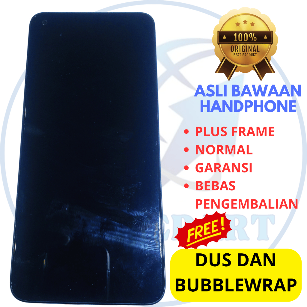 lcd oppo a76 original copotan plus frame - ori cabutan bawaan
