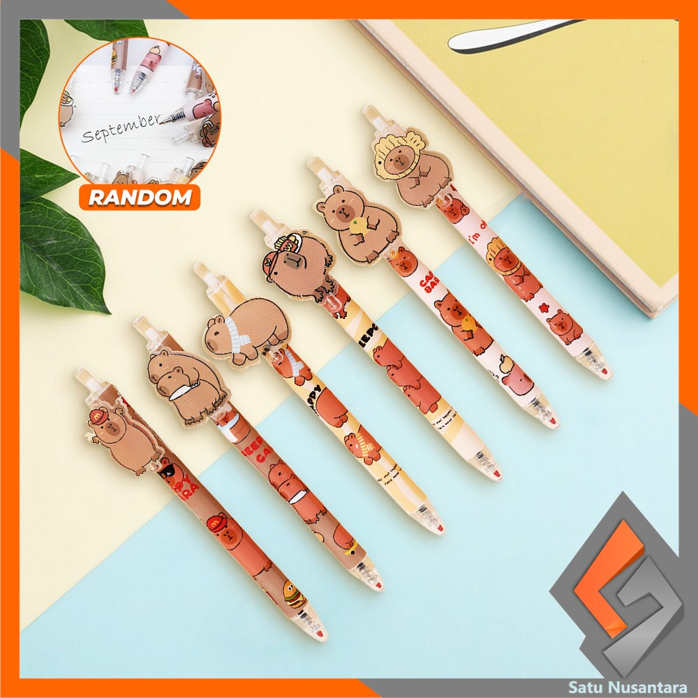 

SN-A96 Pena Mekanik Capybara 0.5MM Pulpen Gel Cartoon Alat Tulis Sekolah dan Kantor / Pena Pen Gel Ink Kapibara Ballpoint Tinta Cair