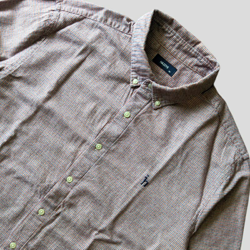 Kemeja flanel pria oversized HAZZYS