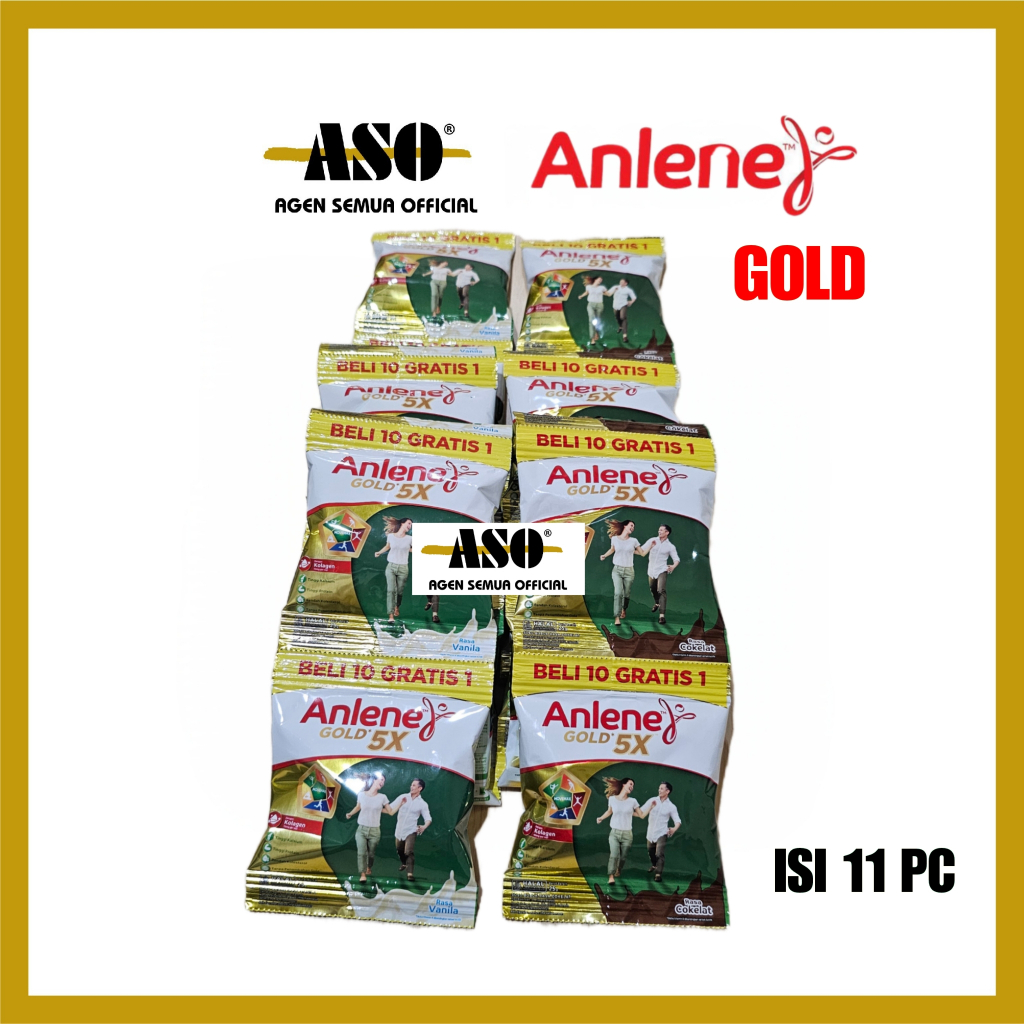 

SUSU ANLENE GOLD 5x COKLAT VANILA 25gr RENCENG ( ISI 11 ) READY !!!