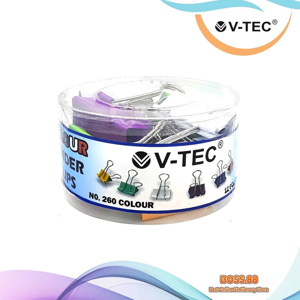 

BINDER CLIP / KLIP BINDER V-TEC 260 WARNA (1 BOX)