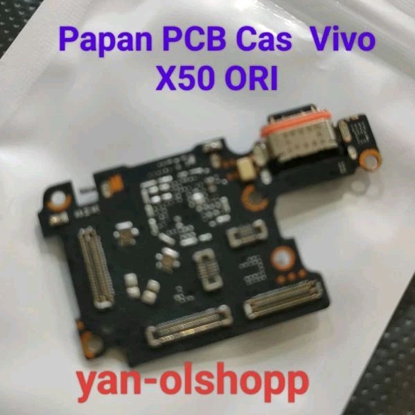 Papan PCB Cas Konektor Charger + SIM Card Vivo X50 ORI