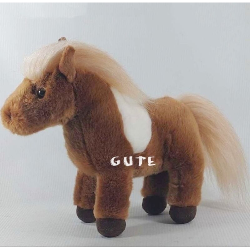 Boneka Kuda Poni Coklat Rambut Putih