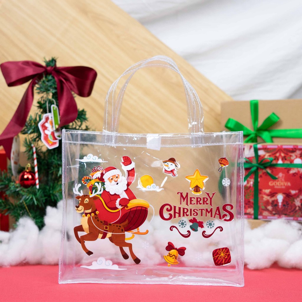 

READY STOCK TAS SOUVENIR NATAL MIKA HAMPERS MERRY CHRISTMAS UKURAN 25 X 30 LEBAR 13