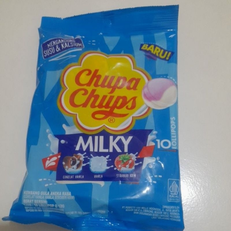 Permen Chupa Cups Milky isi 10 Lollipops