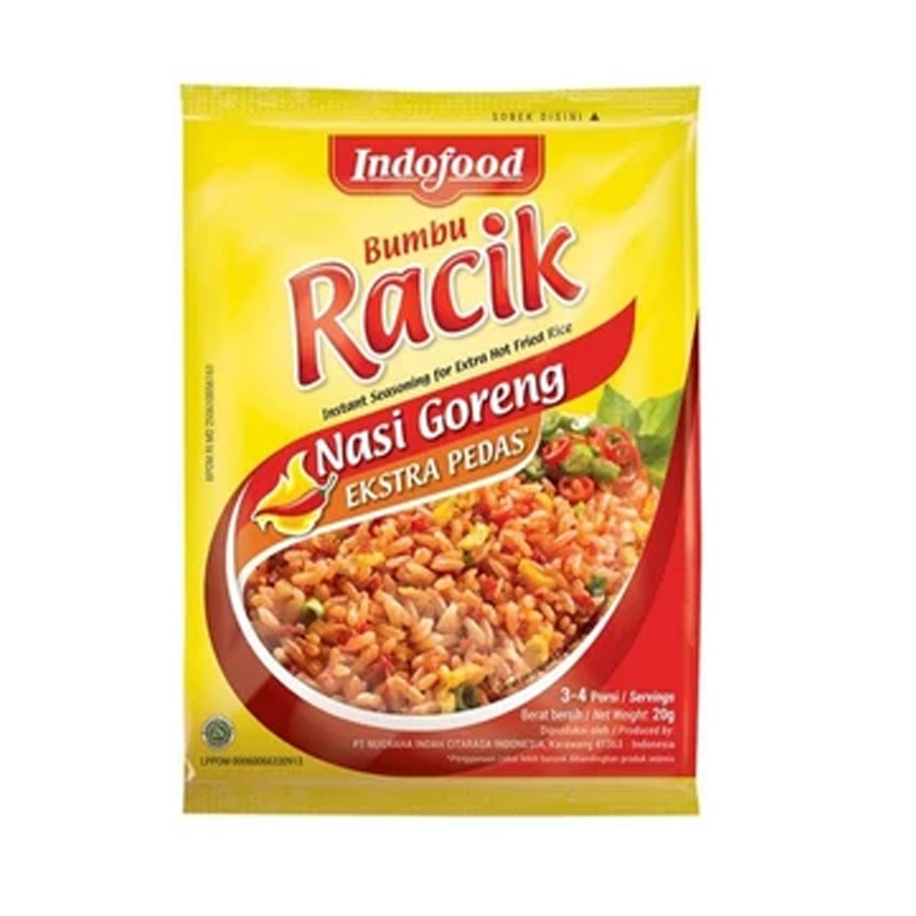 

Indofood racik nasi goreng extra pedas 20gr