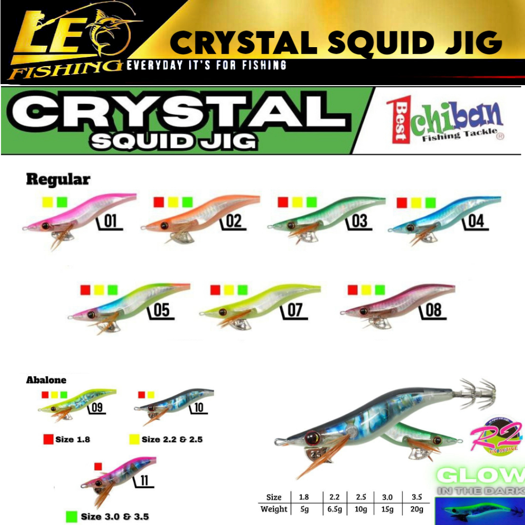 SQUID JIG CRYSTAL ICHIBAN GID KAIL CUMI UKURAN 2.2 2.5 3.0 3.5 UMPAN CUMI TERLARIS
