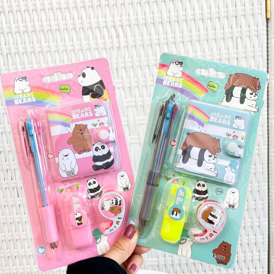

Ready Siap Kirim SET ALAT TULIS MINI WE BARE BEAR ISI 4 BUKU KECIL PULPEN HIGHLIGHTER MINI SOLATIP PAKET MURAH KADO UNIK SOUVENIR