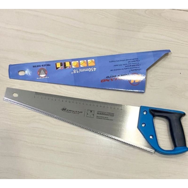 gergaji kayu 18 inchi handsaw HERMANO gagang pvc plastik gergaji potong belah kayu 45cm gergaji manu