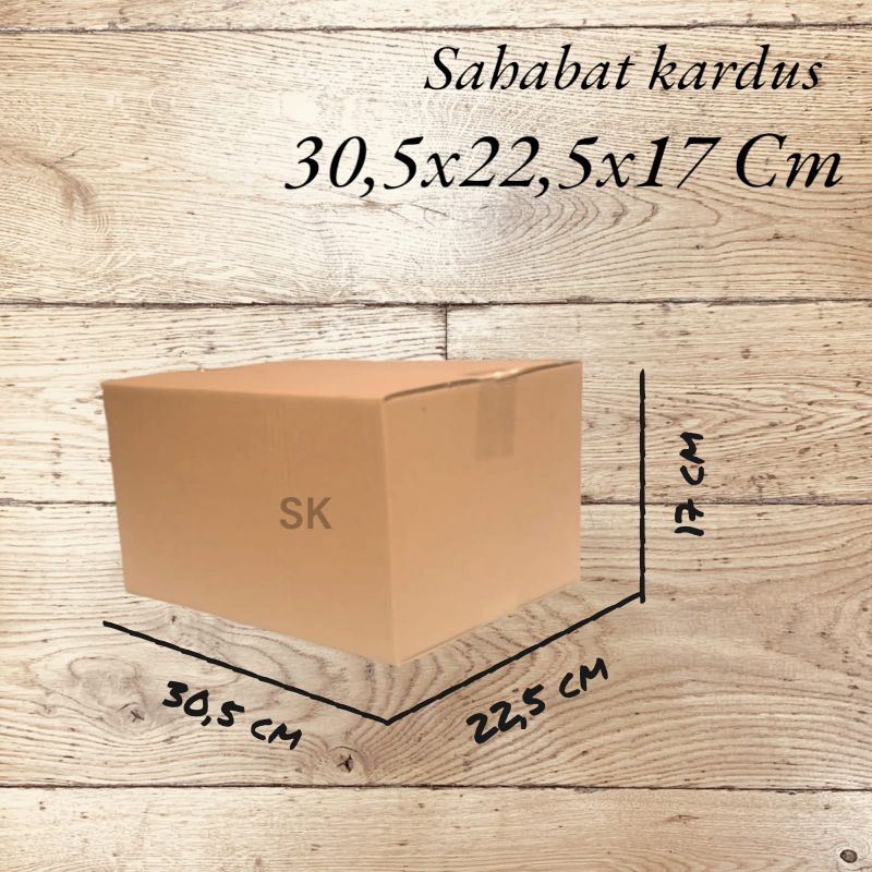 

kardus box Ukuran 30,5x22,5x17 cm single wall polos