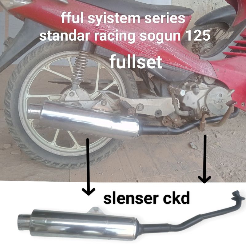 knalpot standar racing slencer tabung ckd cbu ori sogun 125/sogun sp 125 anti tilang