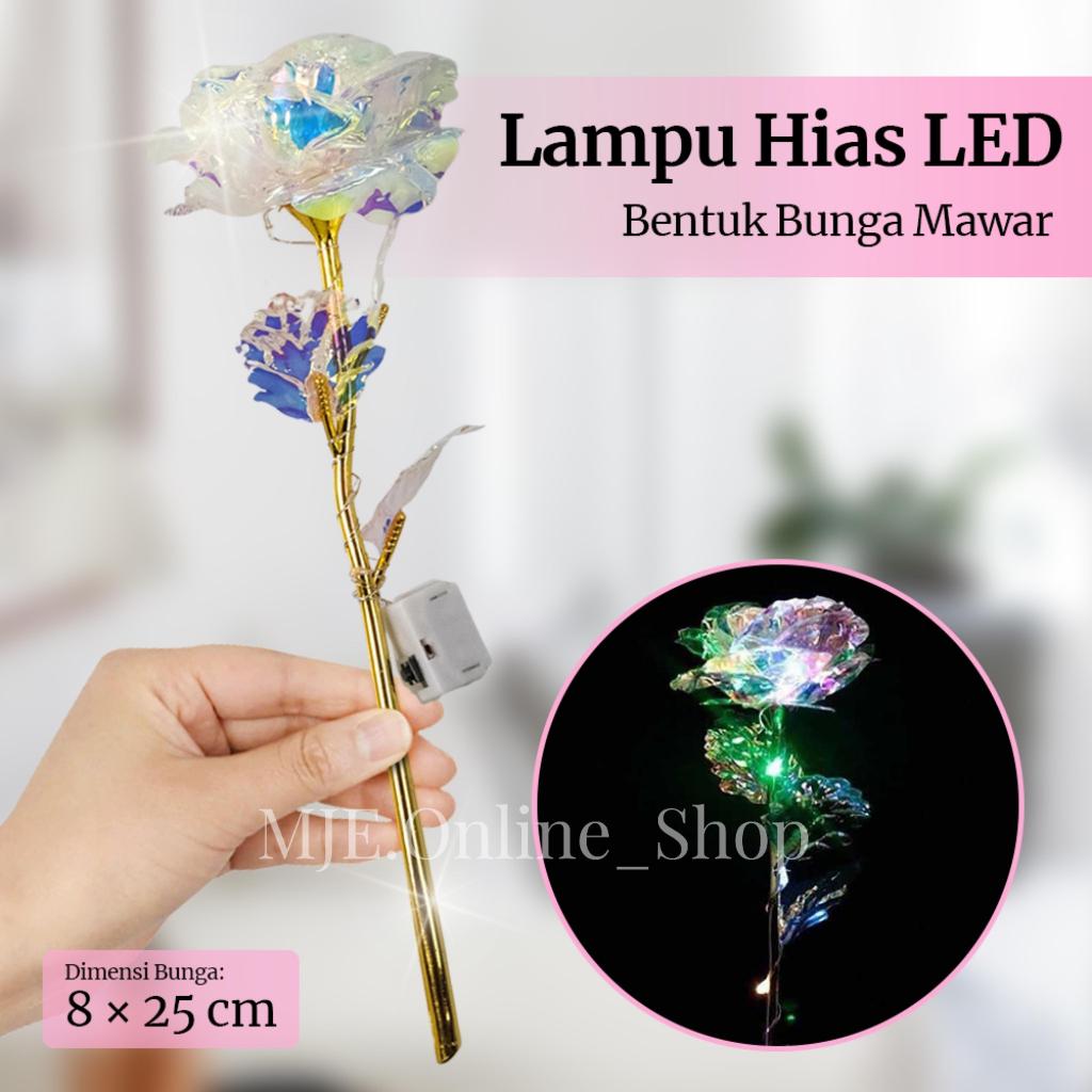 LAMPU BUNGA MAWAR DEKORASI LED ILLUMINATION ROSE COLORFUL LIGHT RGB BATERAI