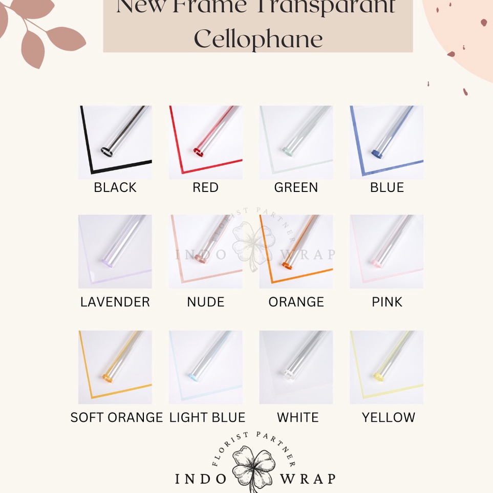 

Buruan Stok 2 LEMBAR FLOWER WRAPPING NEW FRAME TRANSPARANT CELLOPHANE WATERPROOF KERTAS BUKET BUNGA PACK FLOWER WRAP