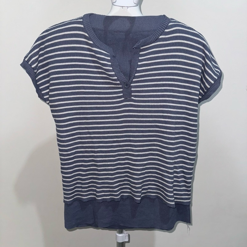 Set baju rok dusty blue dress PRELOVED