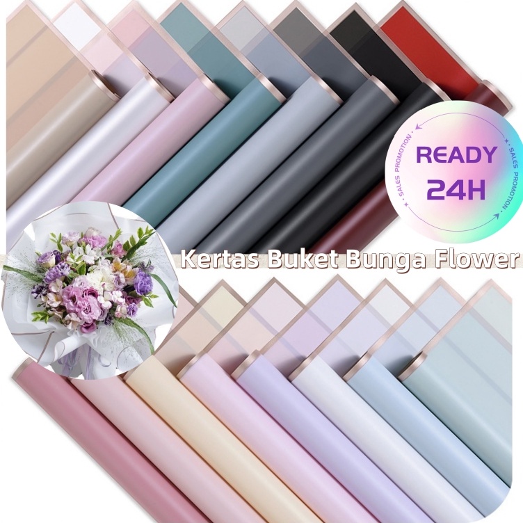 

Promo Merakyat COD2 PCS Cellophane Rose Gold Frame Border Kertas Buket Bunga FlowerKertas Buket Korea Bunga FlowerBuket Bunga Cellophane Florist Goldline