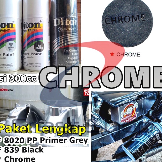 Lebih Keren  Paket Lengkap Cat Pilox Diton Chrome 3cc Warna Krom Kilap Motor Mobil Sepeda