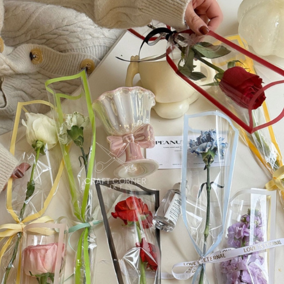 

Penjualan Terkini 5 LBR Flower Wrapping Single Plastic Bunga Buket Satuan List Pastel Pembungkus Bunga 1245cm