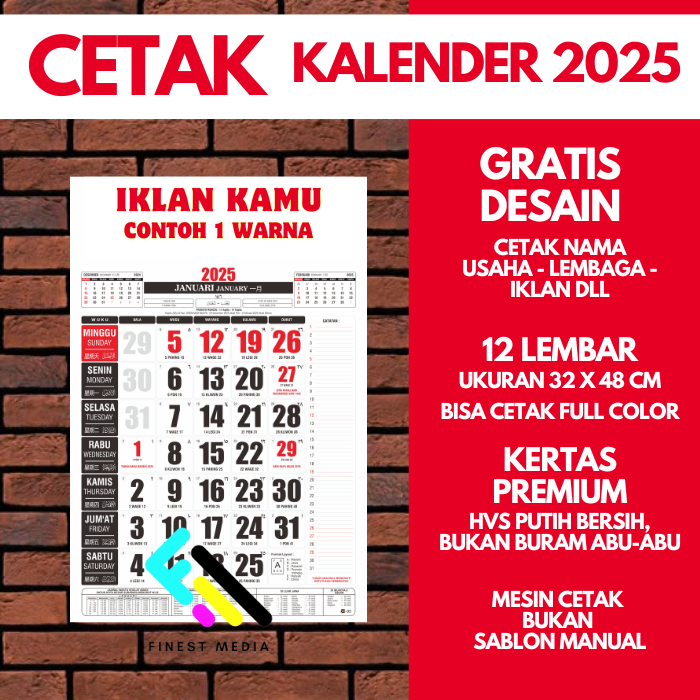 

CETAK KALENDER KERJA PAKAI NAMA USAHA UKURAN 32 X 48 CM - 12 LEMBAR
