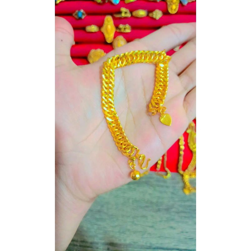 gelang lipan sepuhan emas 24 k lapis kristal