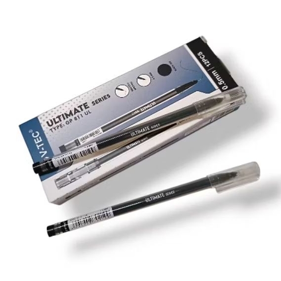 

pulpen gel cair ultimate v-tec / pena gel 0.5 mm v-tec ( 12 pcs)