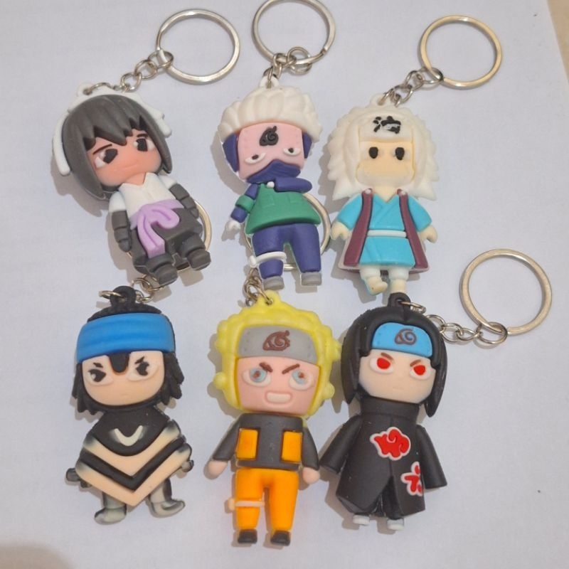 Naruto Gantungan kunci Ganci Figurine Sasuke Anime