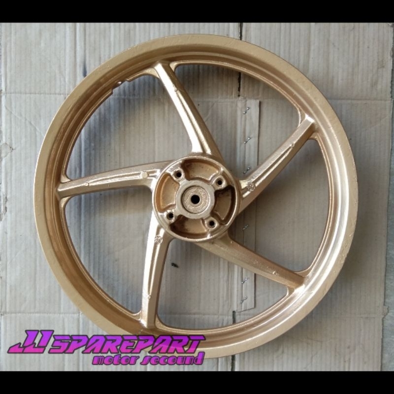 Velg Resing Supra X 125 Double Disk / Cakram Belakang Original Secound Gold
