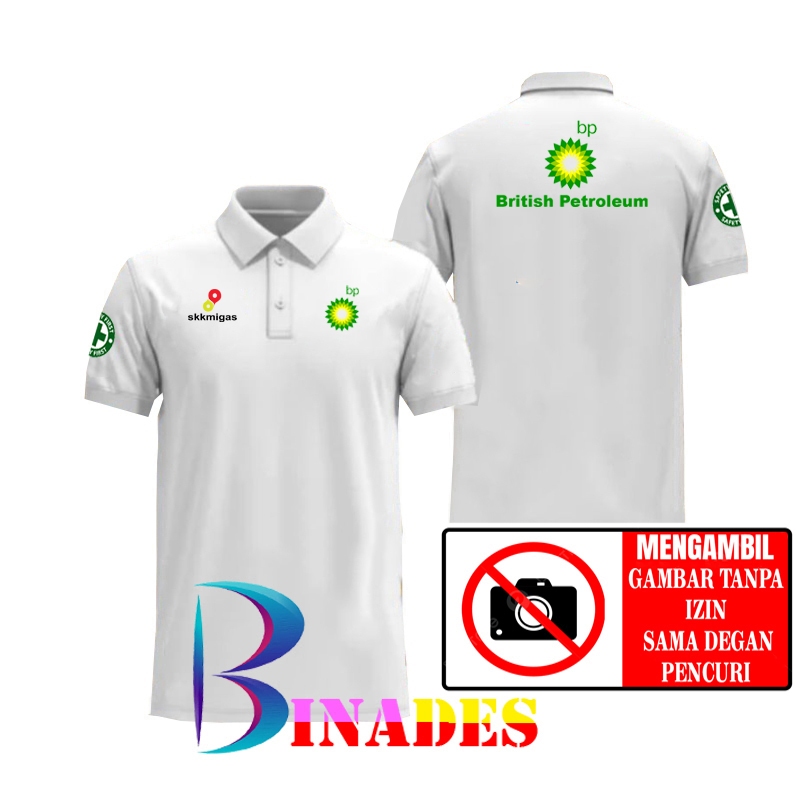 Jual Baju Kaos Kerah Model Baju Kerah BP - British Petroluem - SKK Migas BINADES