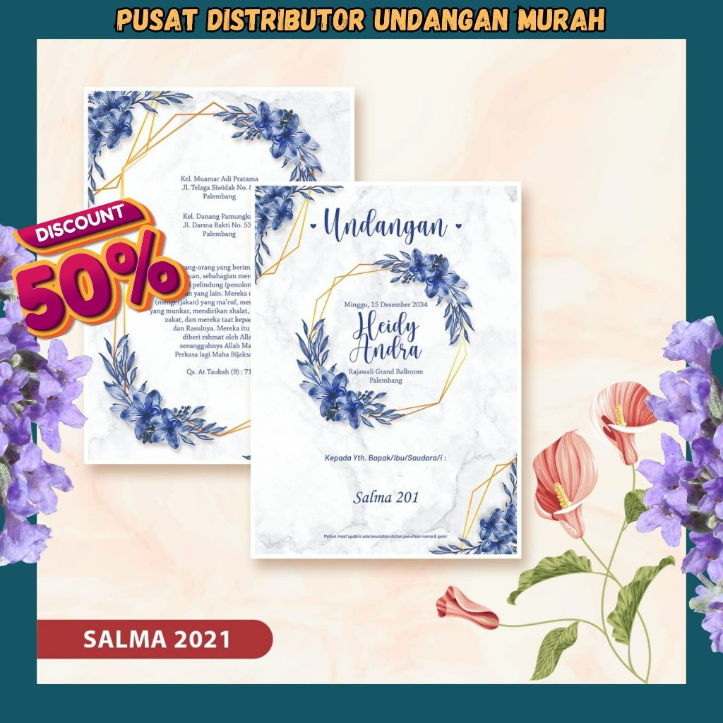 Blangko Undangan Salma 201 | Blangko Undangan Murah | Blangko Undangan | Blangko Kosong|Harga Pabrik