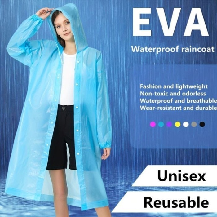 Jas Hujan Import Dewasa Polos EVA Raincoat