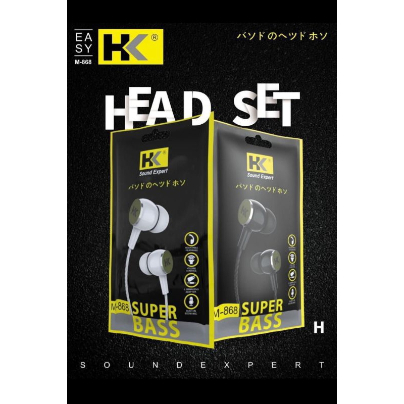 Headset Handsfree Super Bass Mega Bass HK Earphone