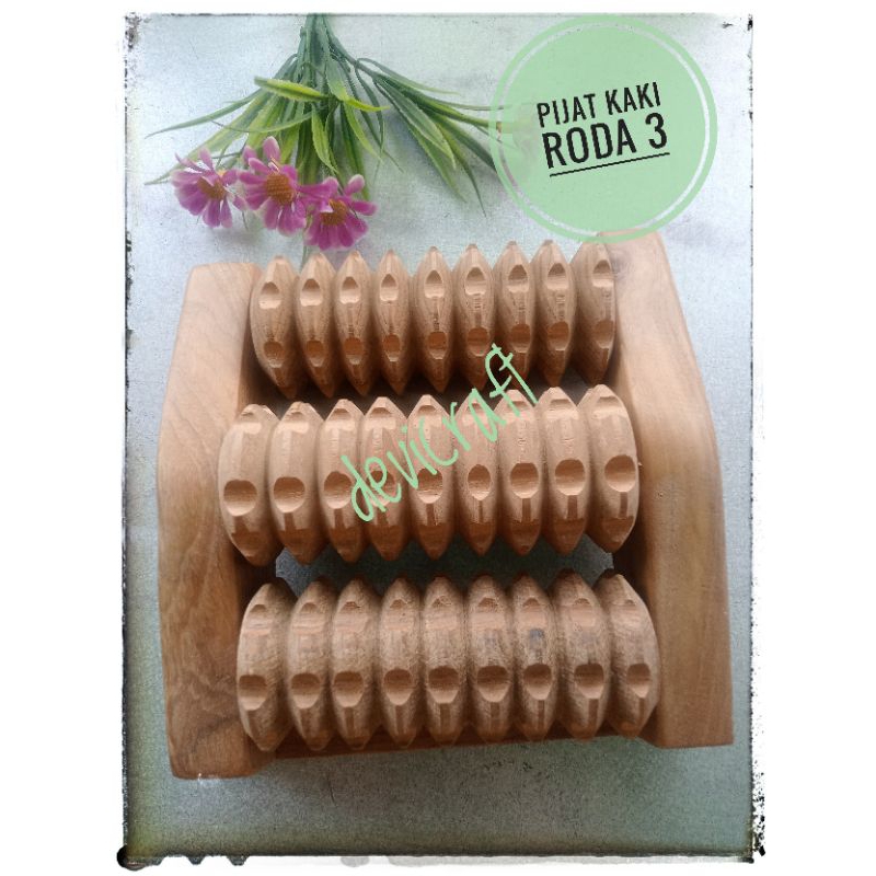 Pijat kaki roda 3,pijat kaki kayu,pijat Reflexy kayu,Alat pijat terapi kayu