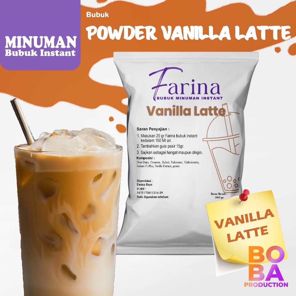 

Powder Minuman Vanilla Latte 500gr - Bubuk Aneka Rasa - Bobaproduction