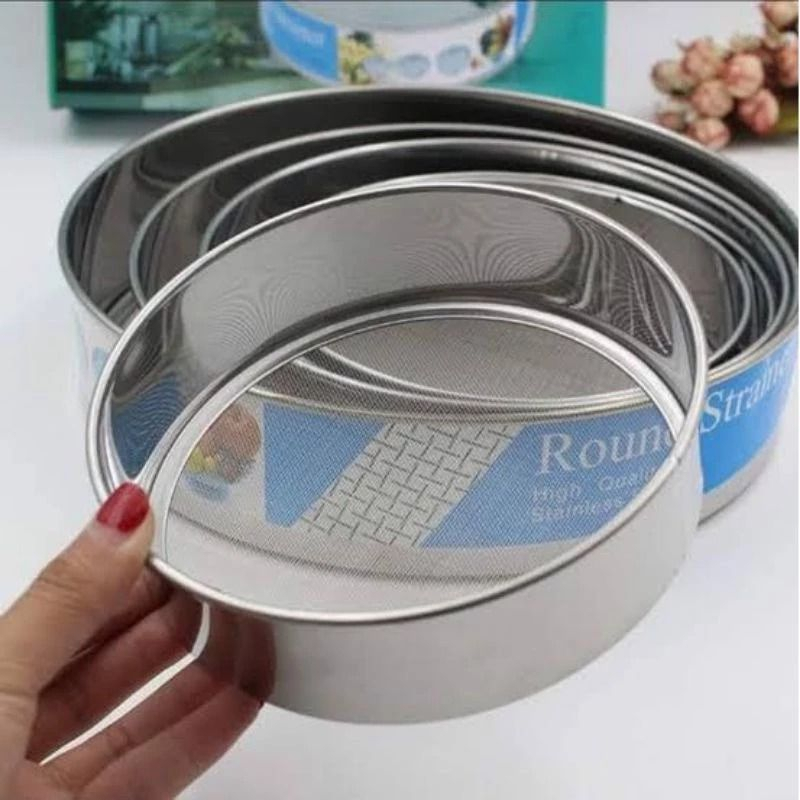 Ayakan Tepung / Saringan Gula Halus / Saringan Santan / Stainless Steel 1 Set 6