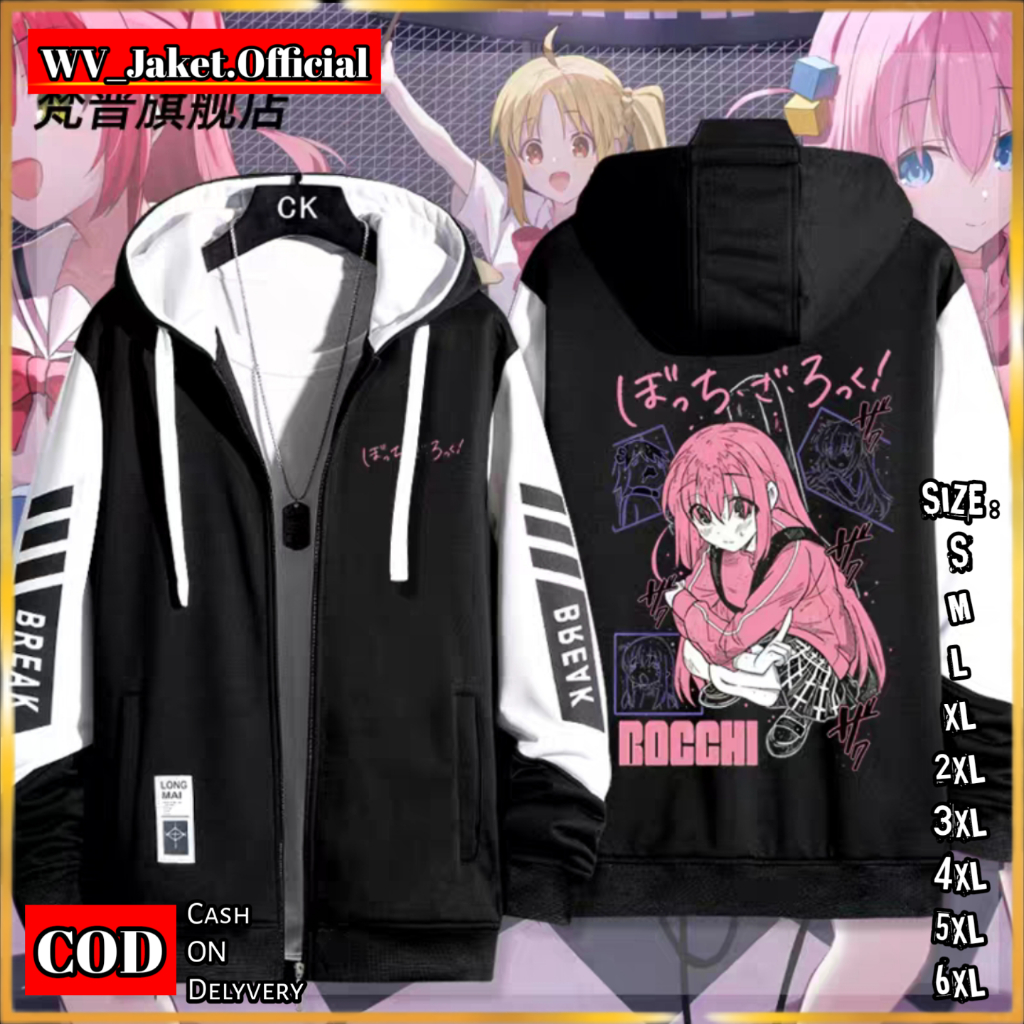 WareVisible Jacket Hoodie ZIPPER BOCCHI Oversize Korean Style Unisex Premium FLEECE