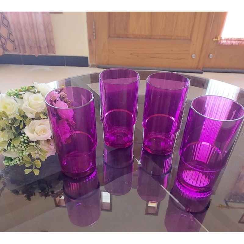 NEW DELUXE Tumbler Crystal / Gelas Kristal Ungu Jadul Tupperware